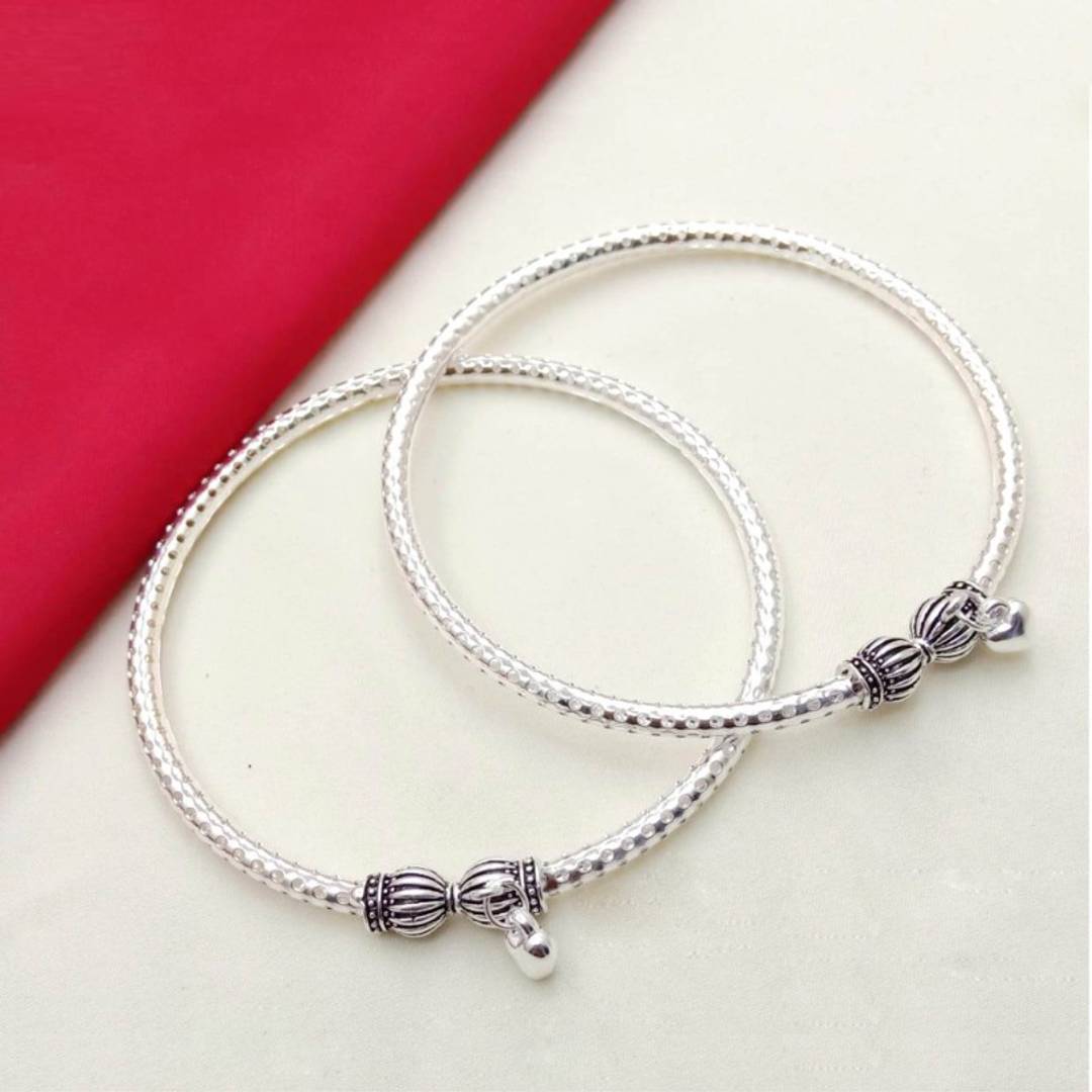 Traditional Antique Design Round Shape silver Anklet For Women
